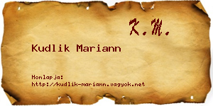Kudlik Mariann névjegykártya